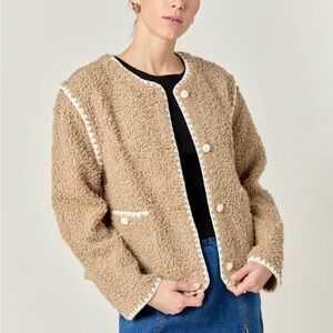 ENGLISH FACTORY - Premium Faux Shearling Jacket - MSRP $220 - 20.5” PTP